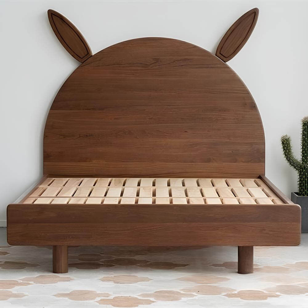 Rabbit Black Walnut Bed | Wood Furniture