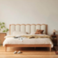 Cherry Wood Bed in Bedroom