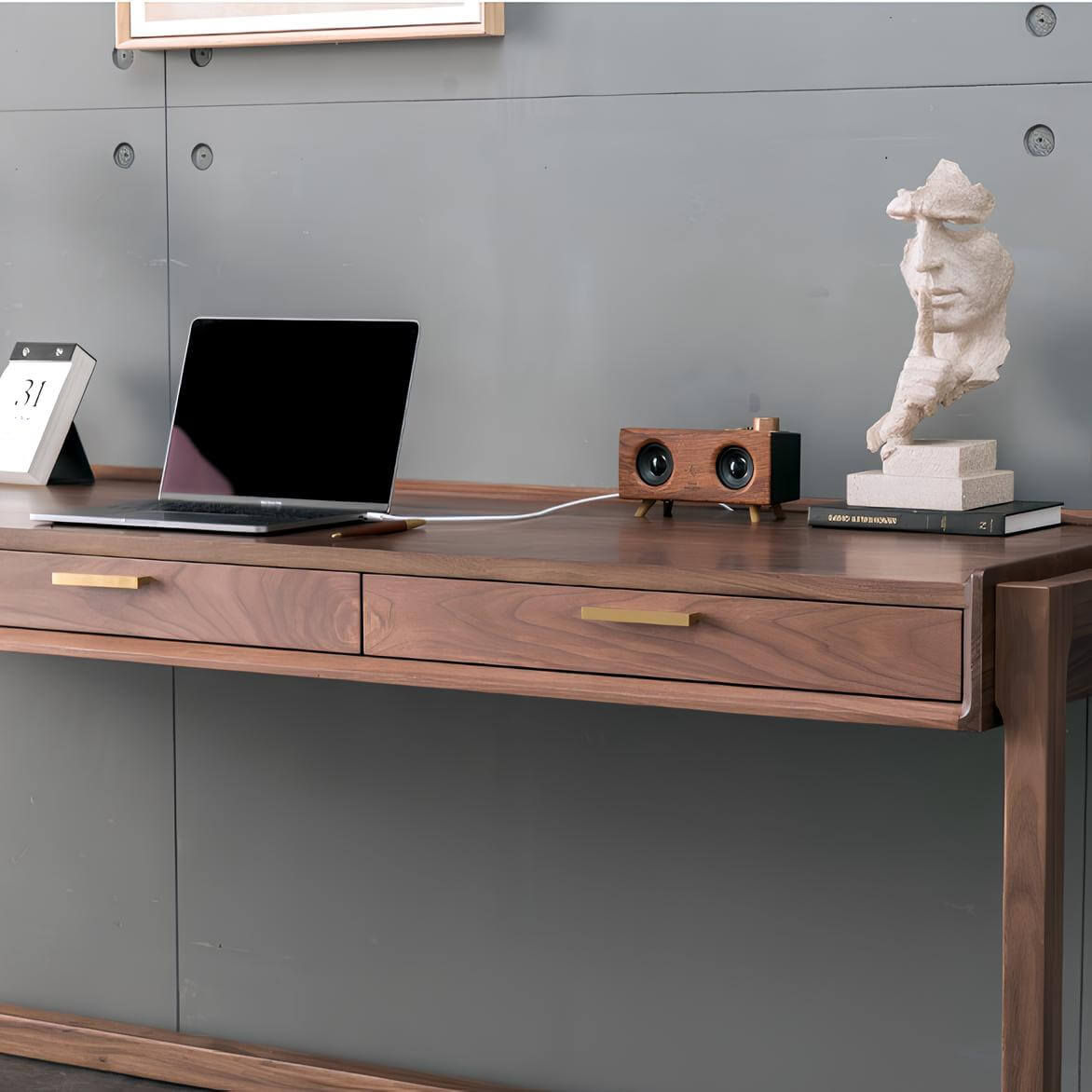 Walnut Desk with Drawers | Wood Furniture