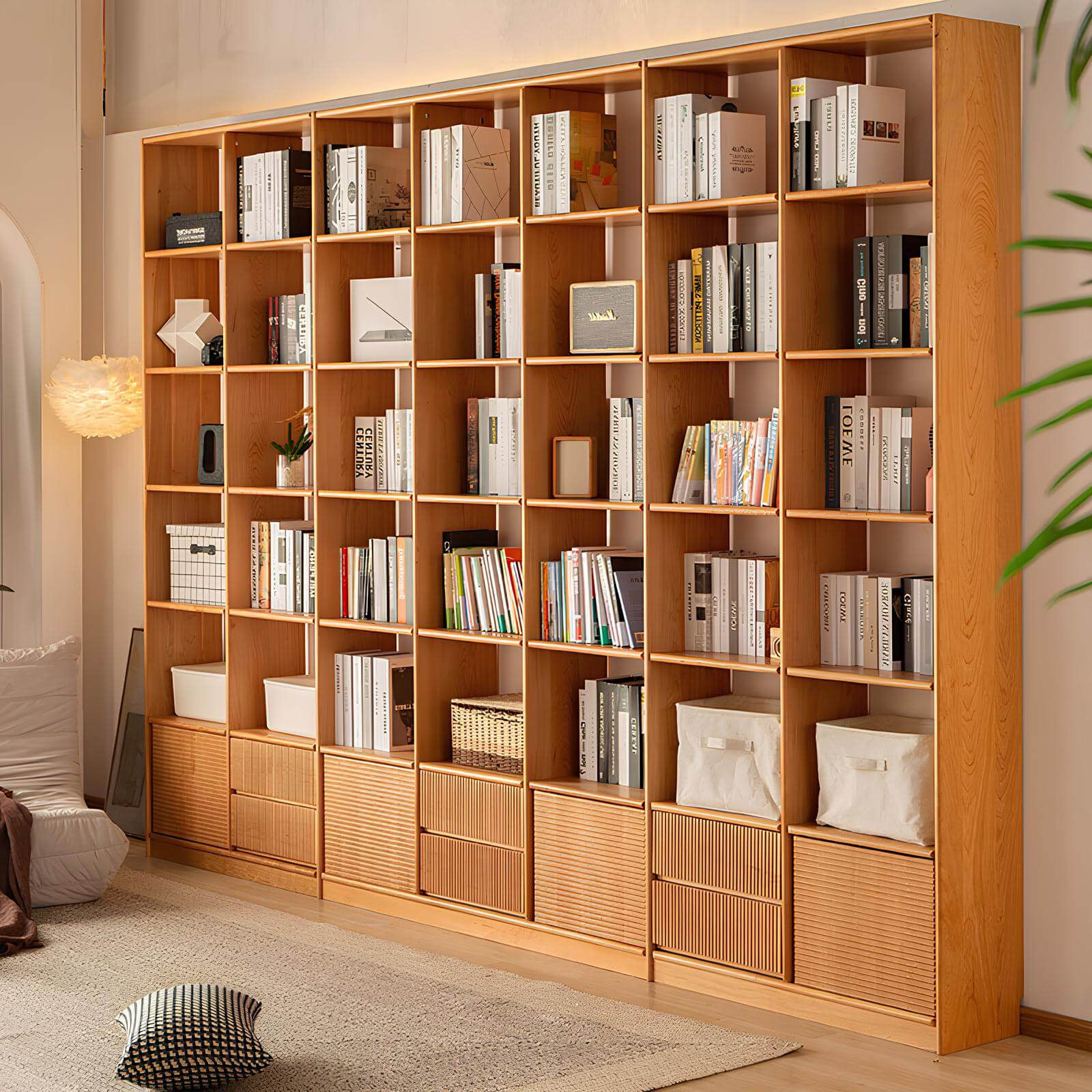 Cherry Wood Bookshelf in the Room