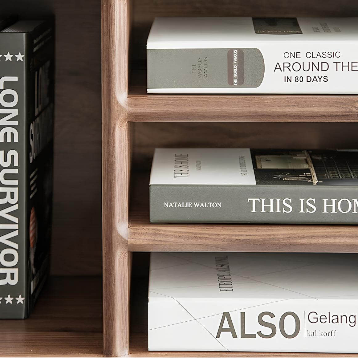 Black Walnut Short Bookcase | Wood Furniture