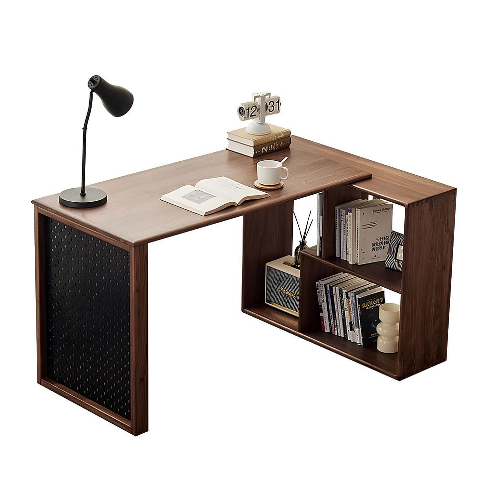 Thumbnail: Walnut Desk with Return in White Background