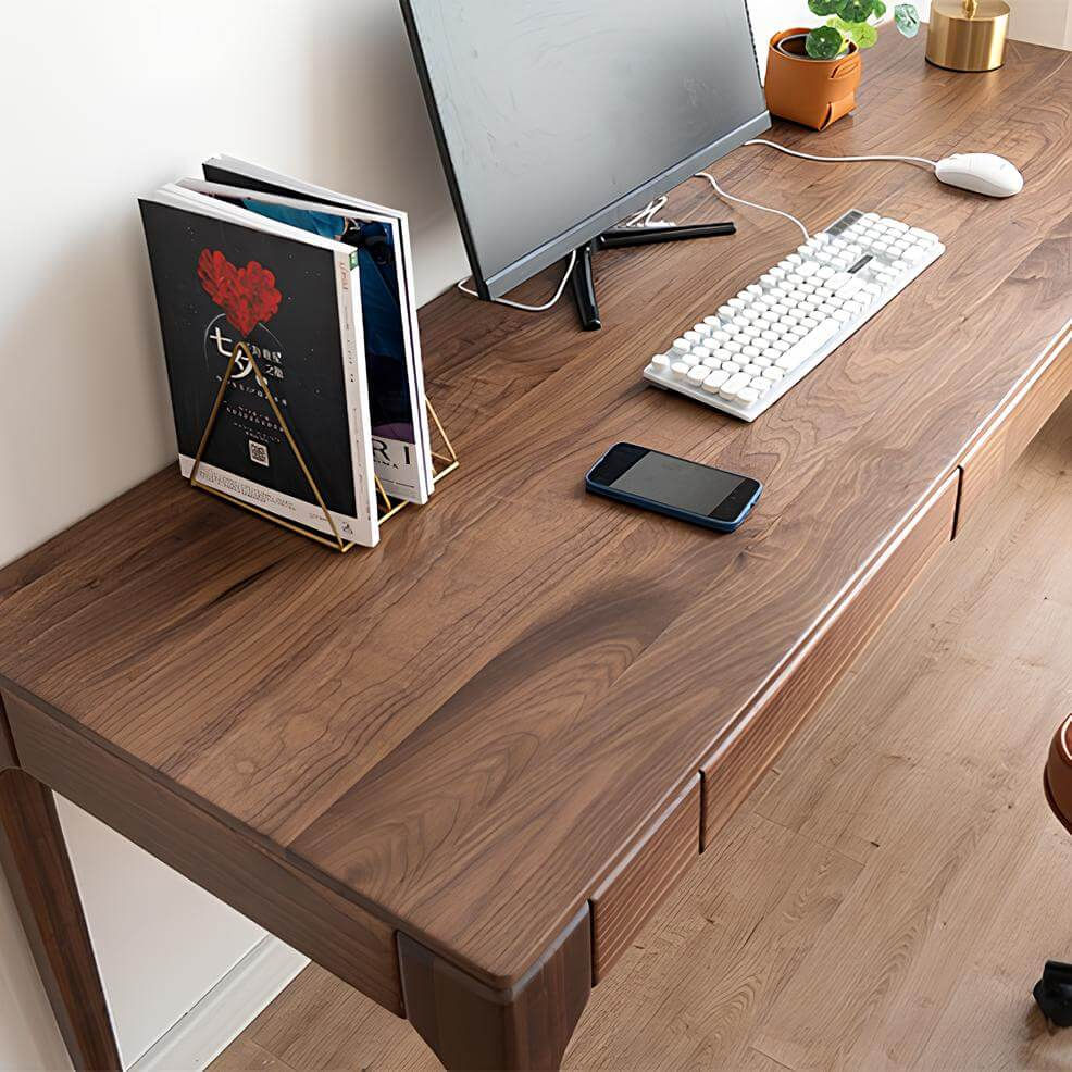 Walnut Desk with Return | Wood Furniture