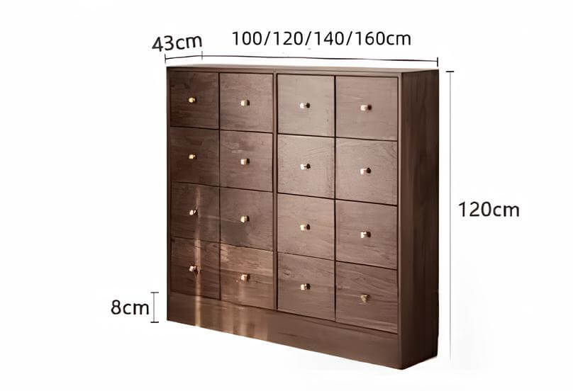 Black Walnut 16-Drawer Chest of Drawers | Wood Furniture
