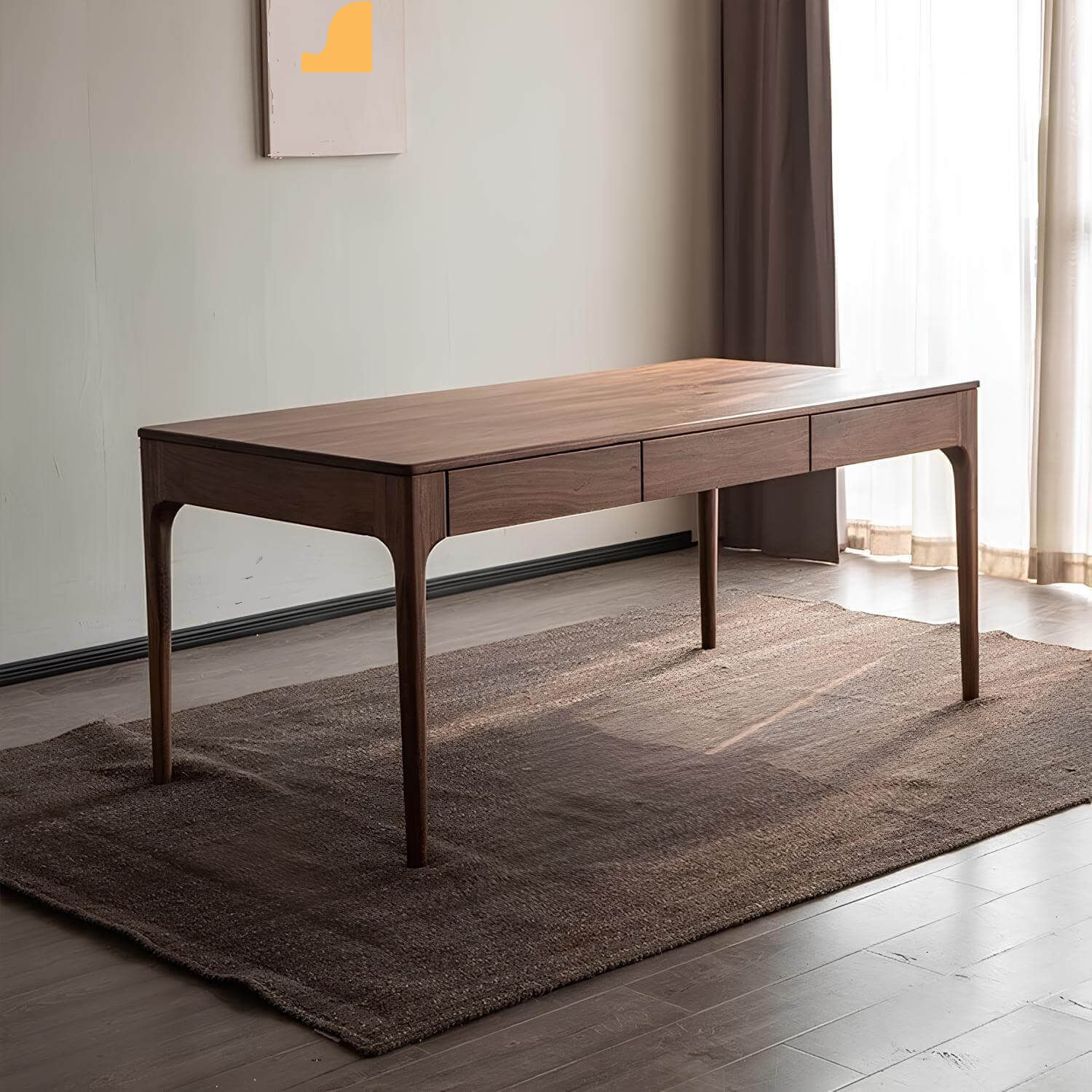 Black Walnut Desk with Drawers | Wood Furniture