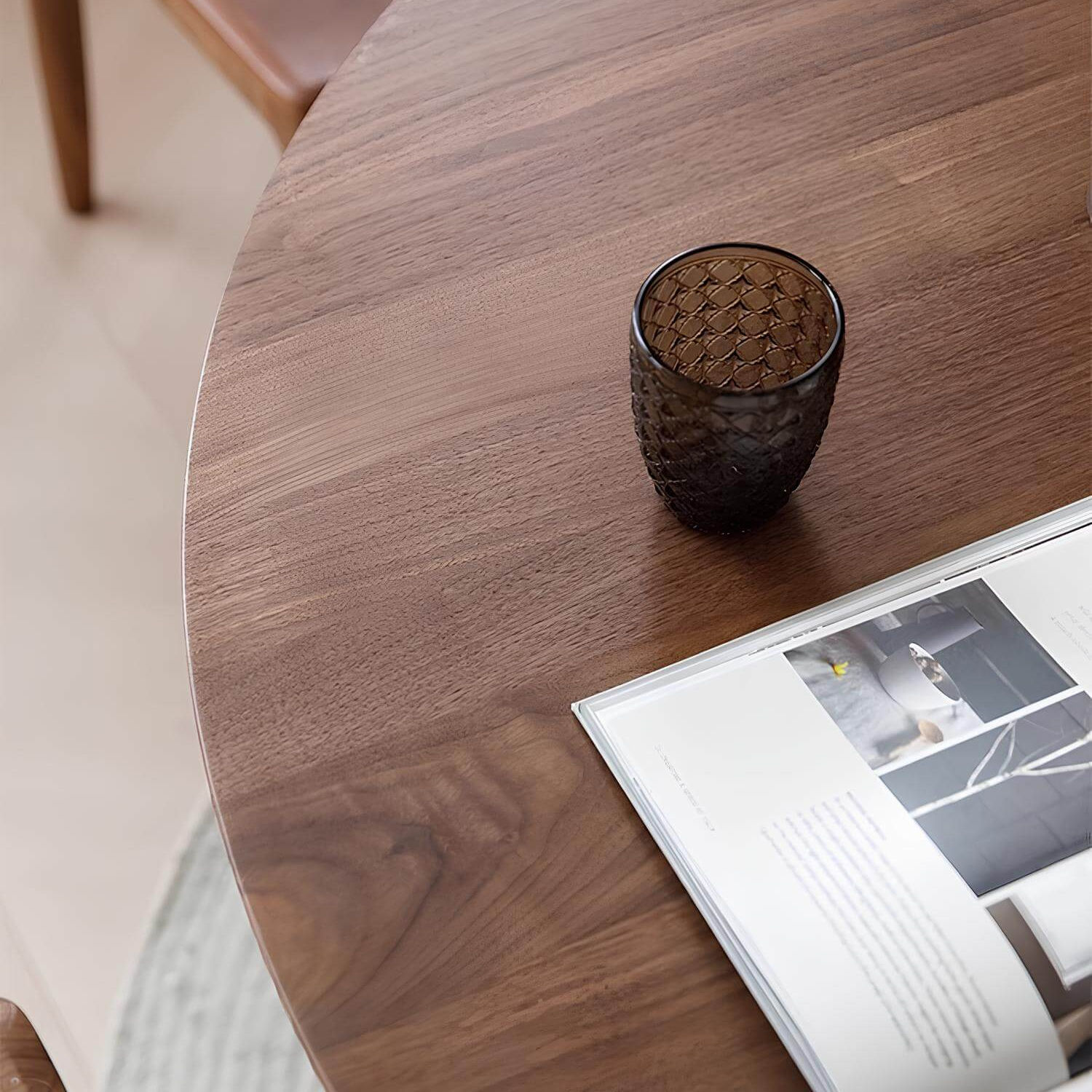 Round Walnut Dining Table | Wood Furniture