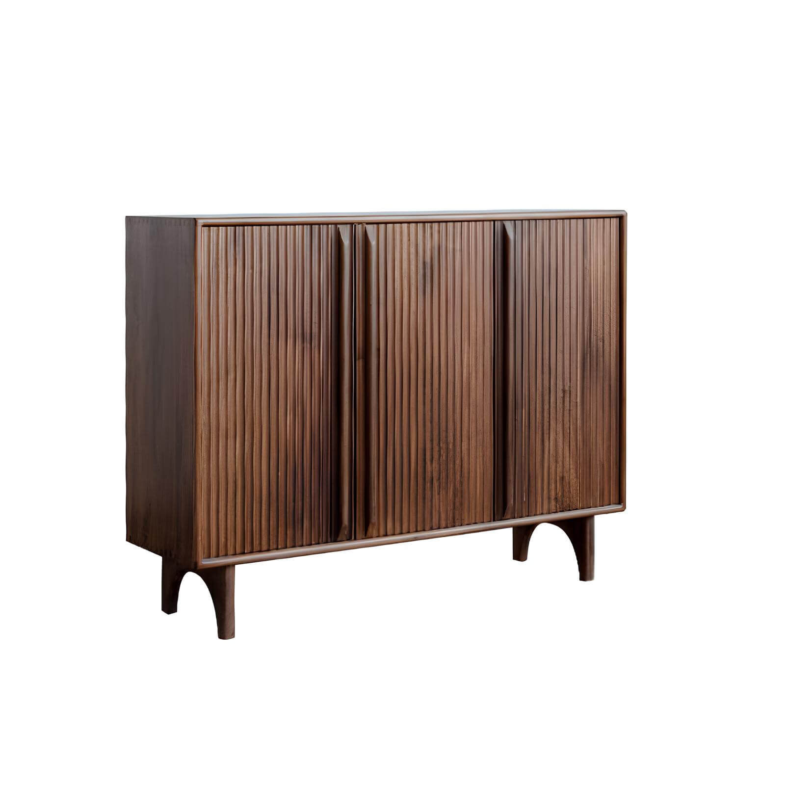 Walnut Shoe Cabinet in White Background
