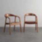 Two Wood Dining Chairs in the Room