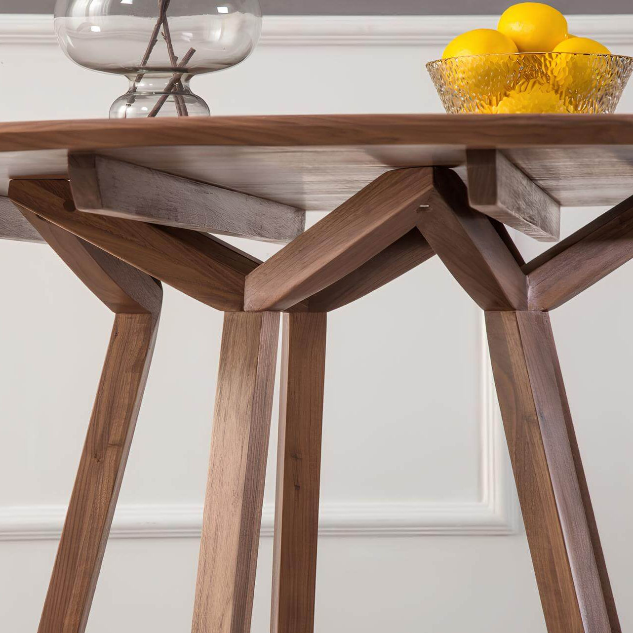 Round Walnut Dining Table | Wood Furniture