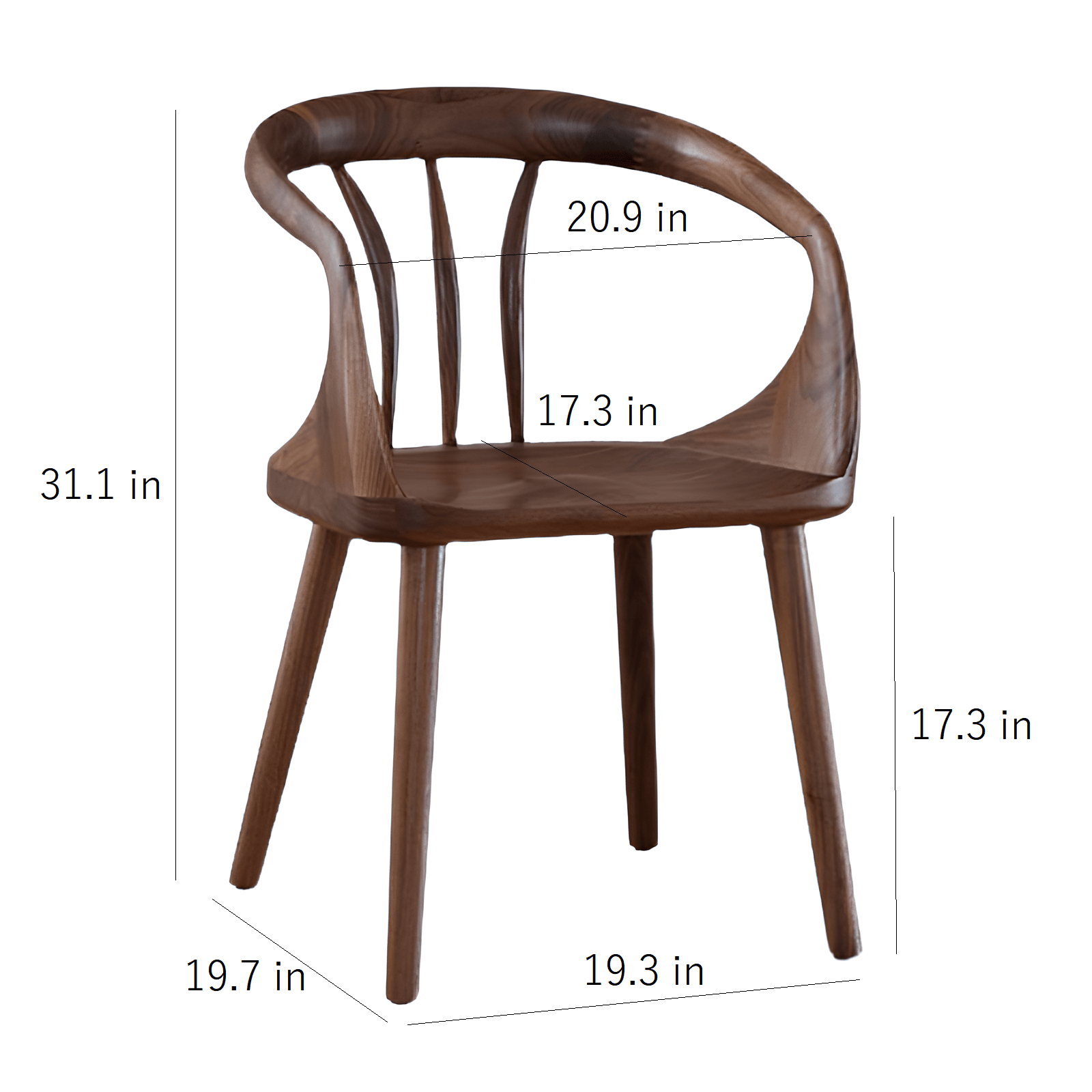 Black Walnut Chair Dimension