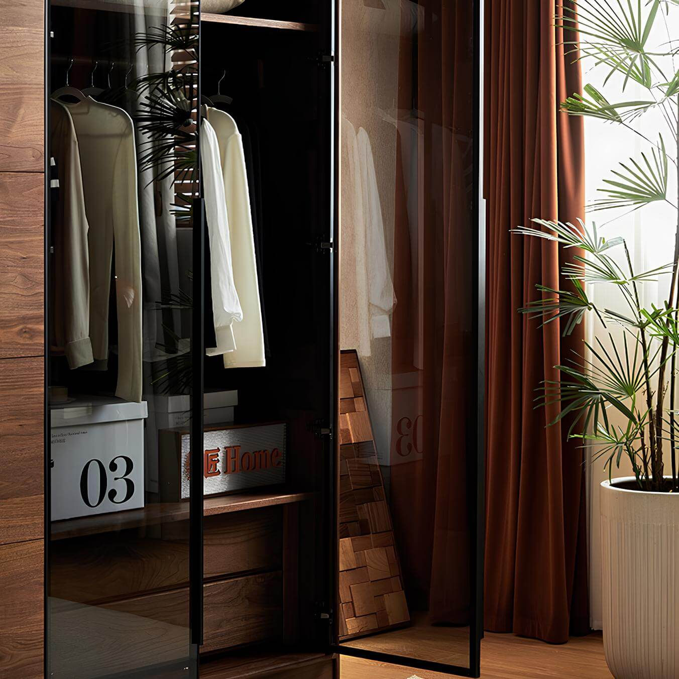 Black Walnut Wardrobe | Wood Furniture