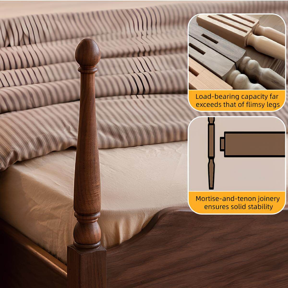 Black Walnut Bed | Wood Furniture