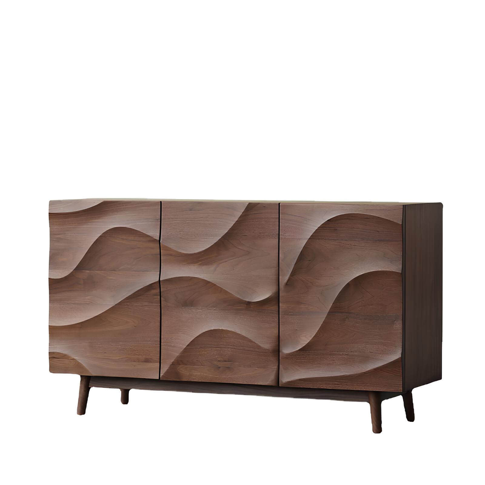 Black Walnut Side Cabinet in White Background