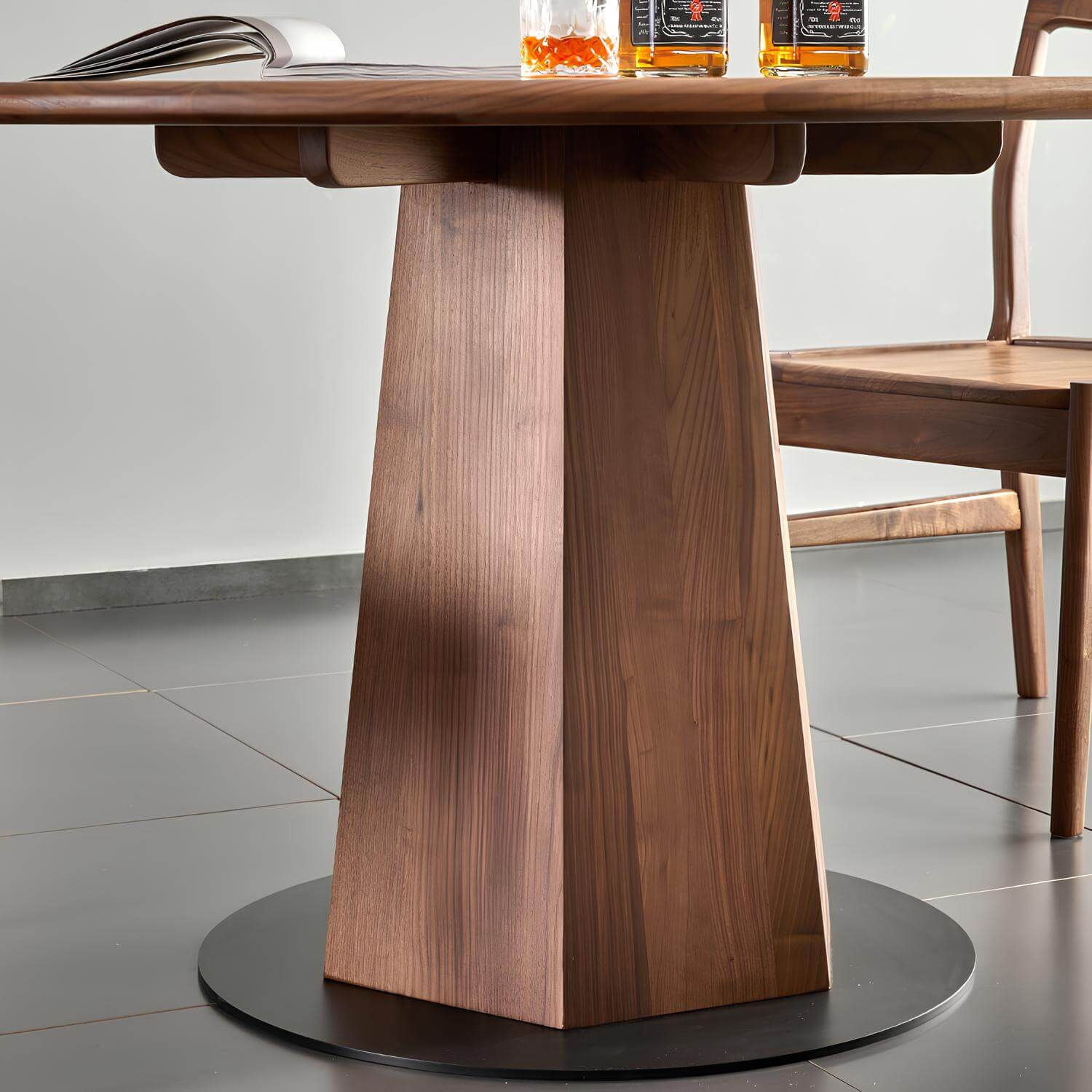 Round Walnut Dining Table | Wood Furniture