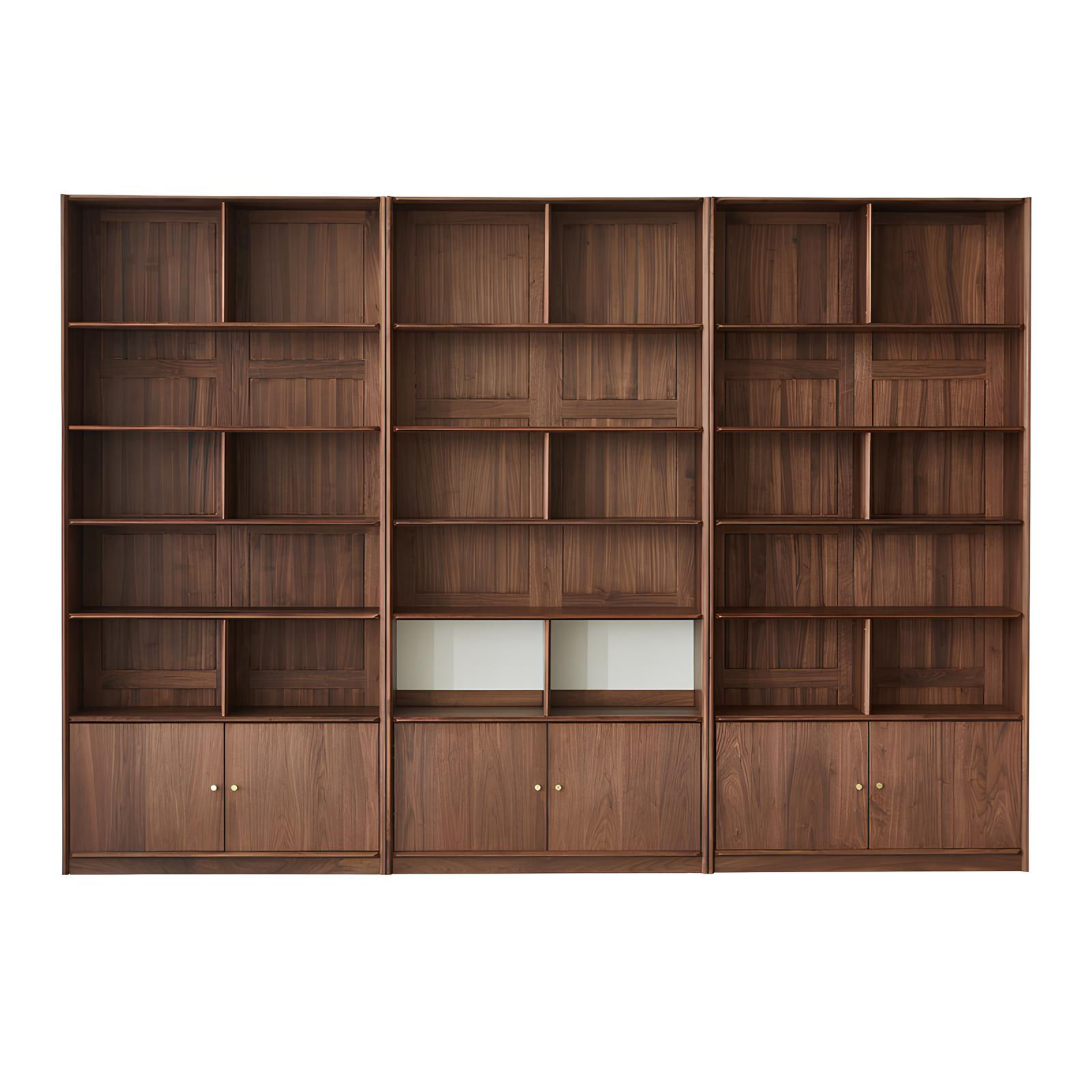 Walnut Bookshelf in White Background