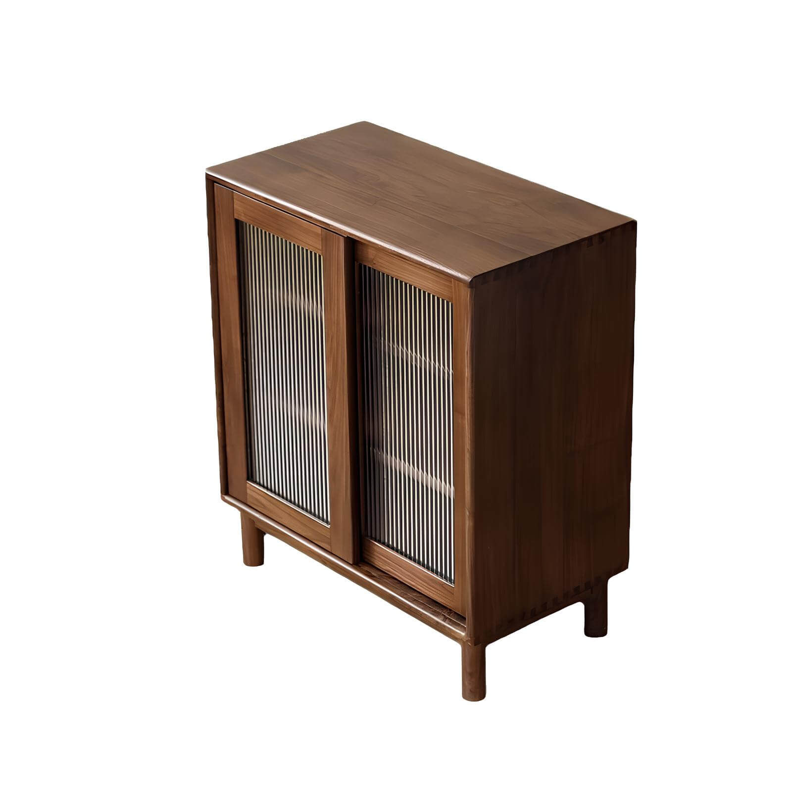 Short Black Walnut Bookcase in White Background