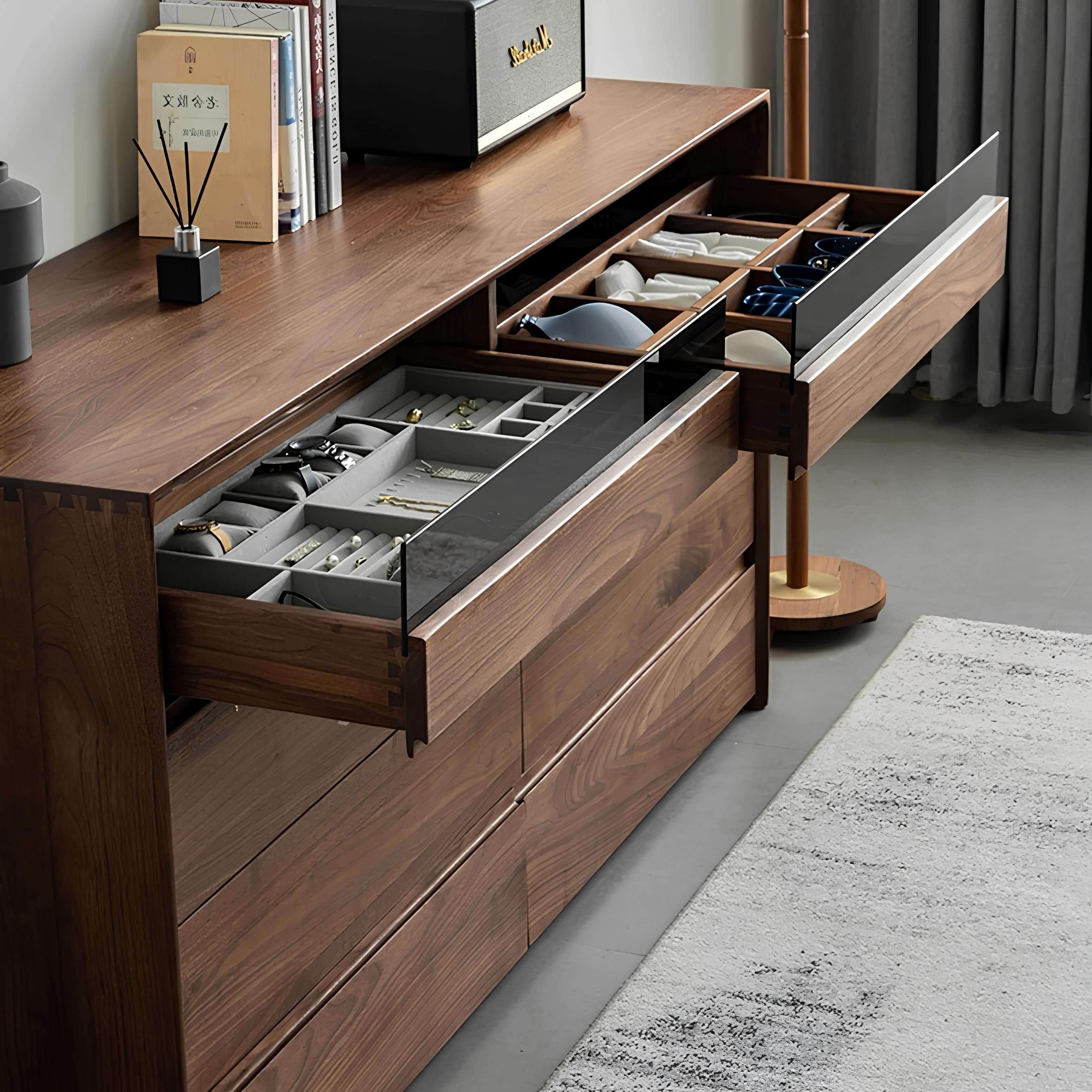 Black Walnut 8-Drawer Chest of Drawers | Wood Furniture