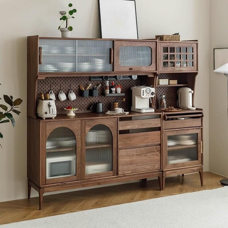 Wood Cabinet with Glass Doors
