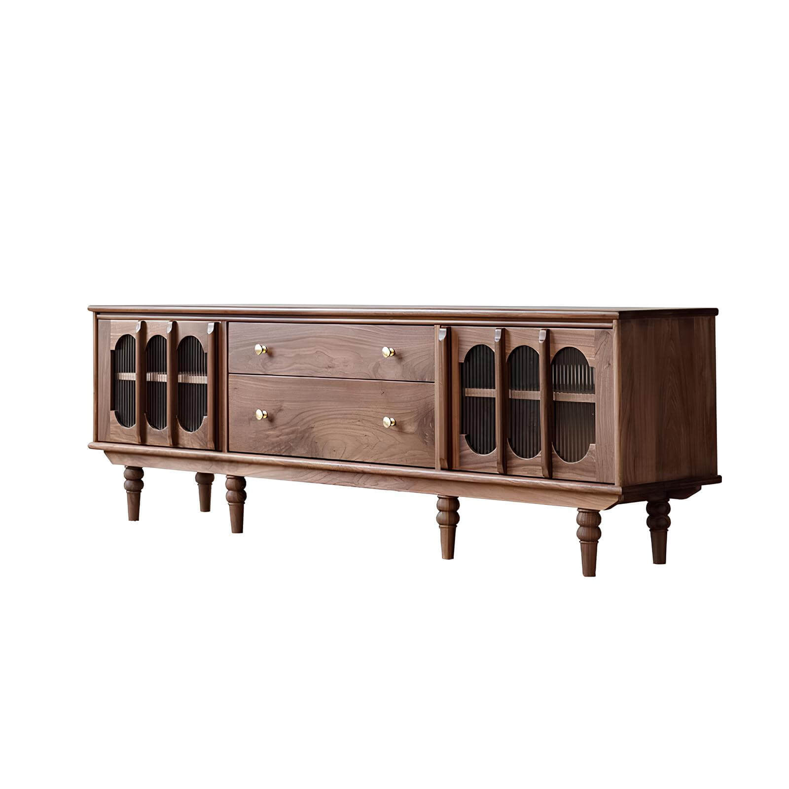 Black Walnut TV Stand in White Background