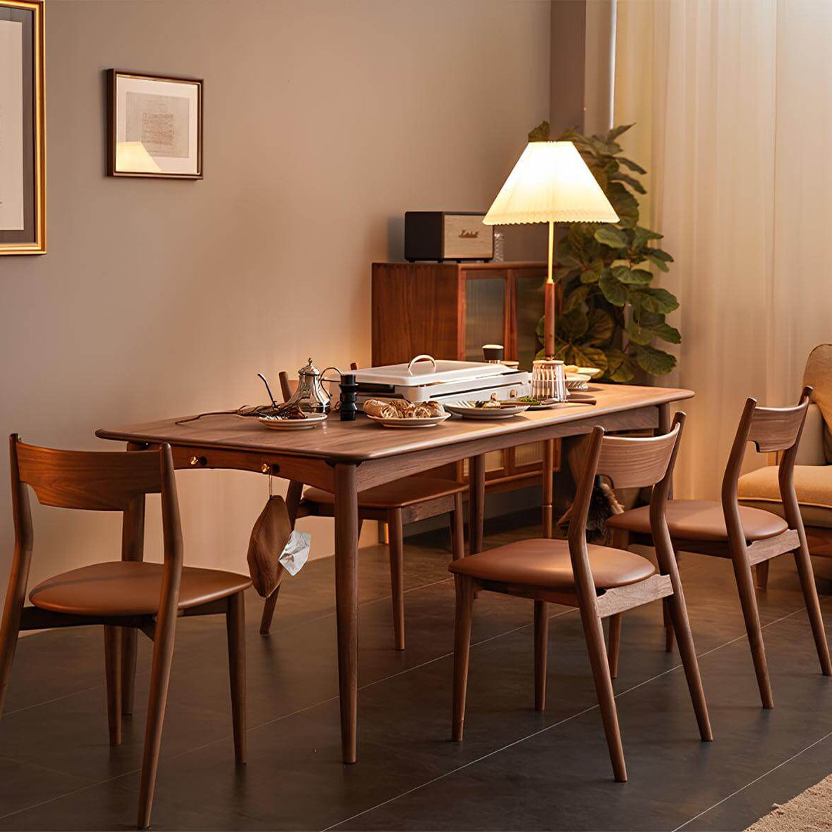 Rectangle Black Walnut Dining Table | Wood Furniture