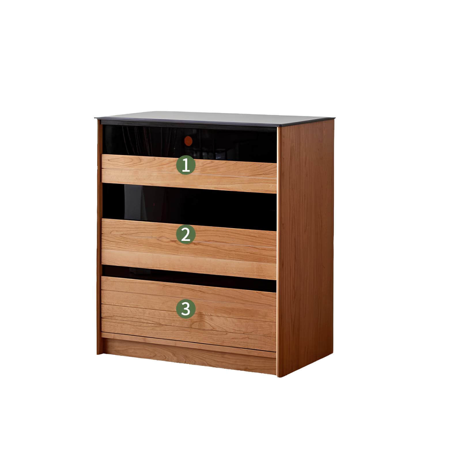 Cherry Wood Cabinet for Storage in White Background