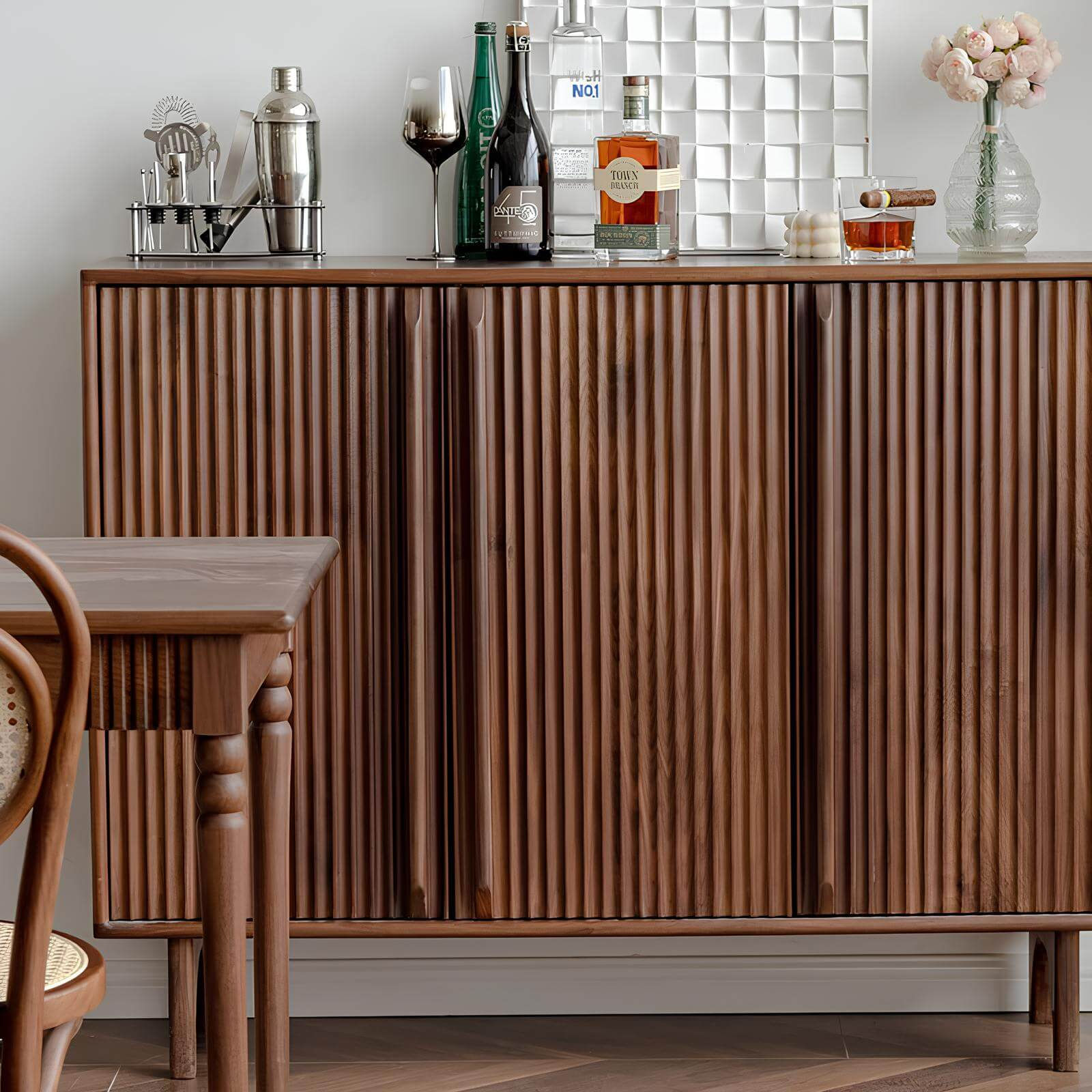 Walnut Shoe Cabinet in the Room