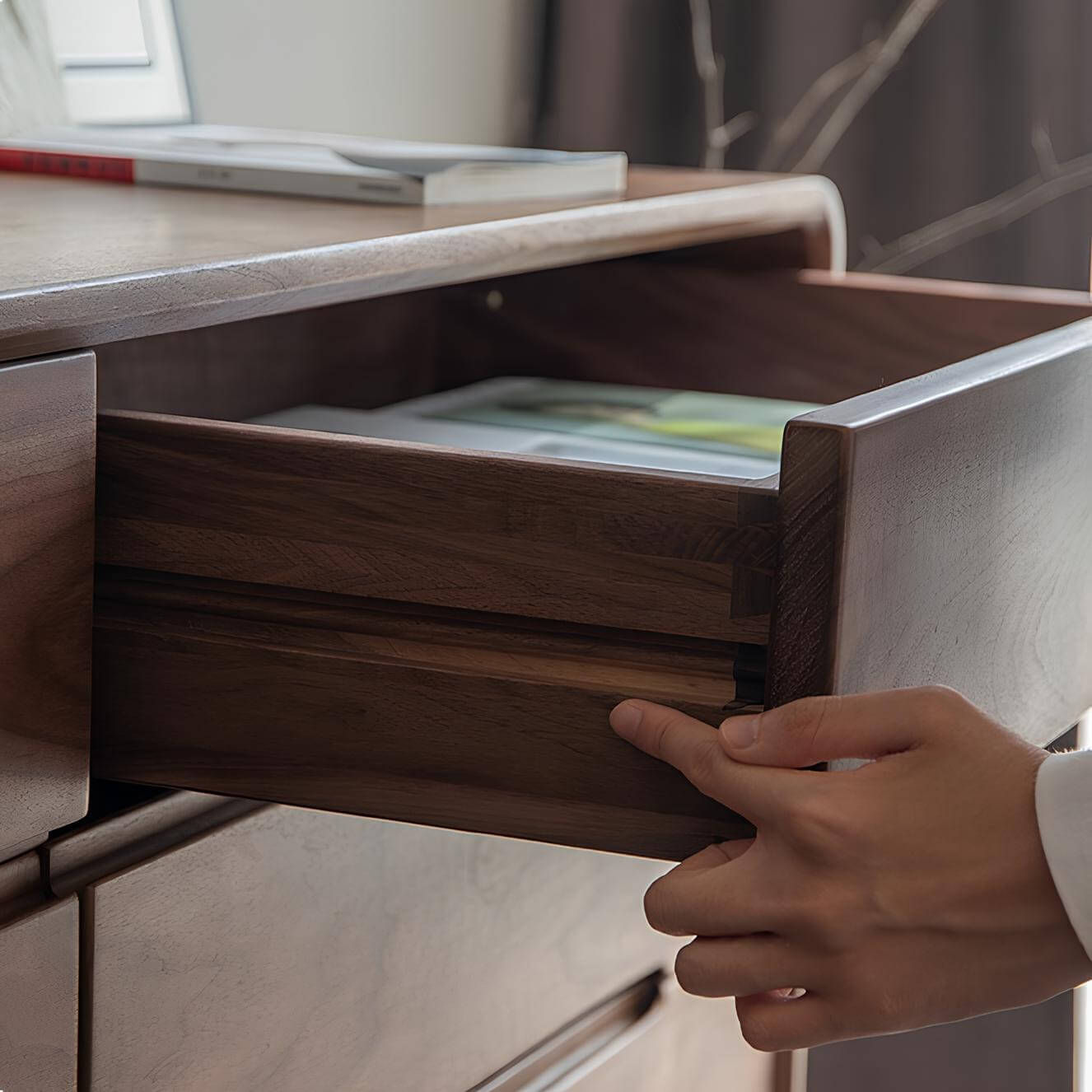 Black Walnut 8-Drawer Chest of Drawers | Wood Furniture