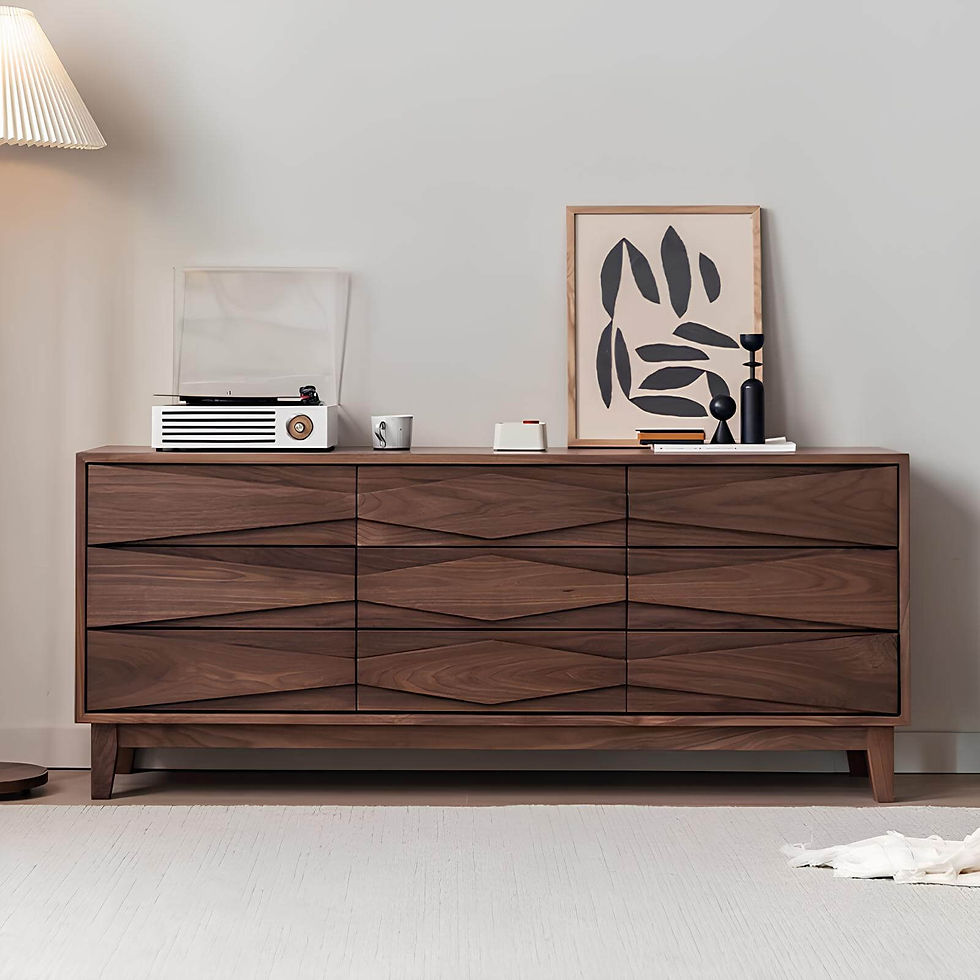 Walnut chest of drawers in the living room