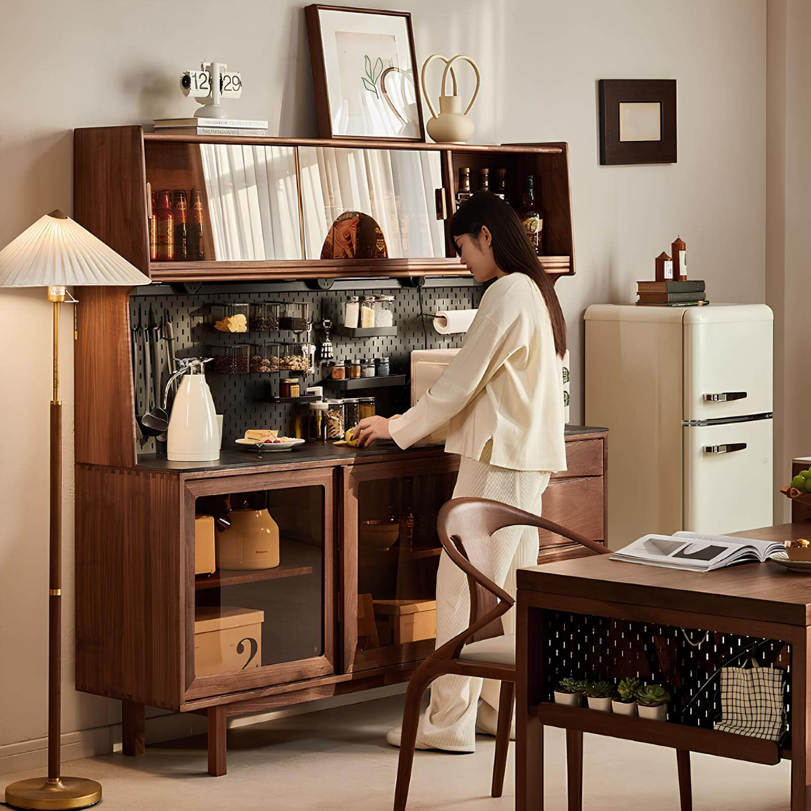 Wood Cabinet for Storage in the Dining Room