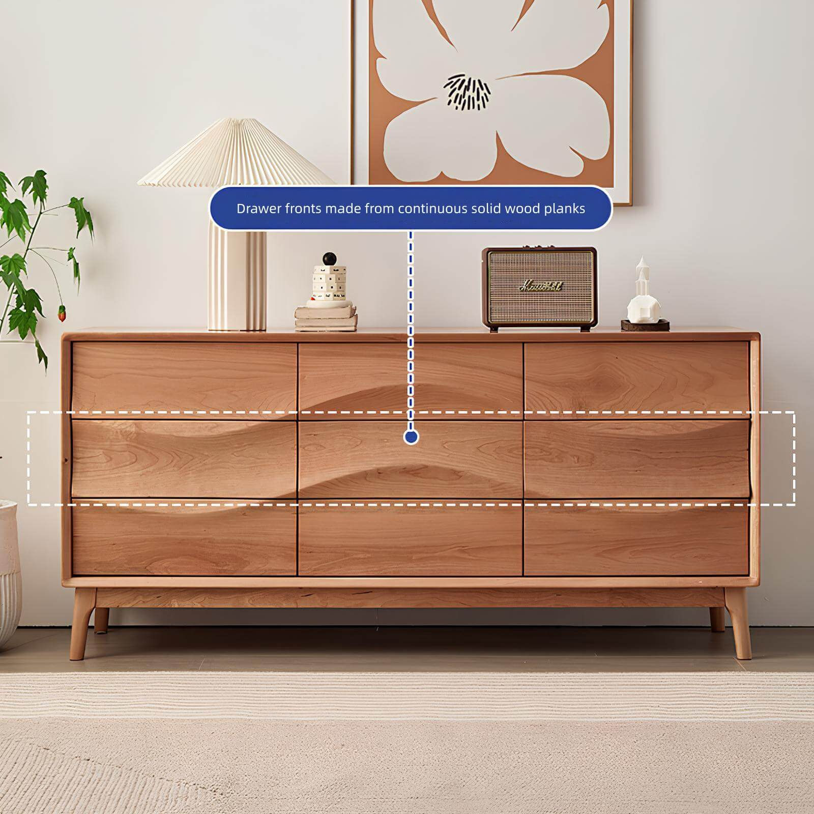 Cherry Wood 9-Drawer Chest of Drawers | Wood Furniture