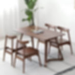 Wood Dining Chairs and Table in the Room