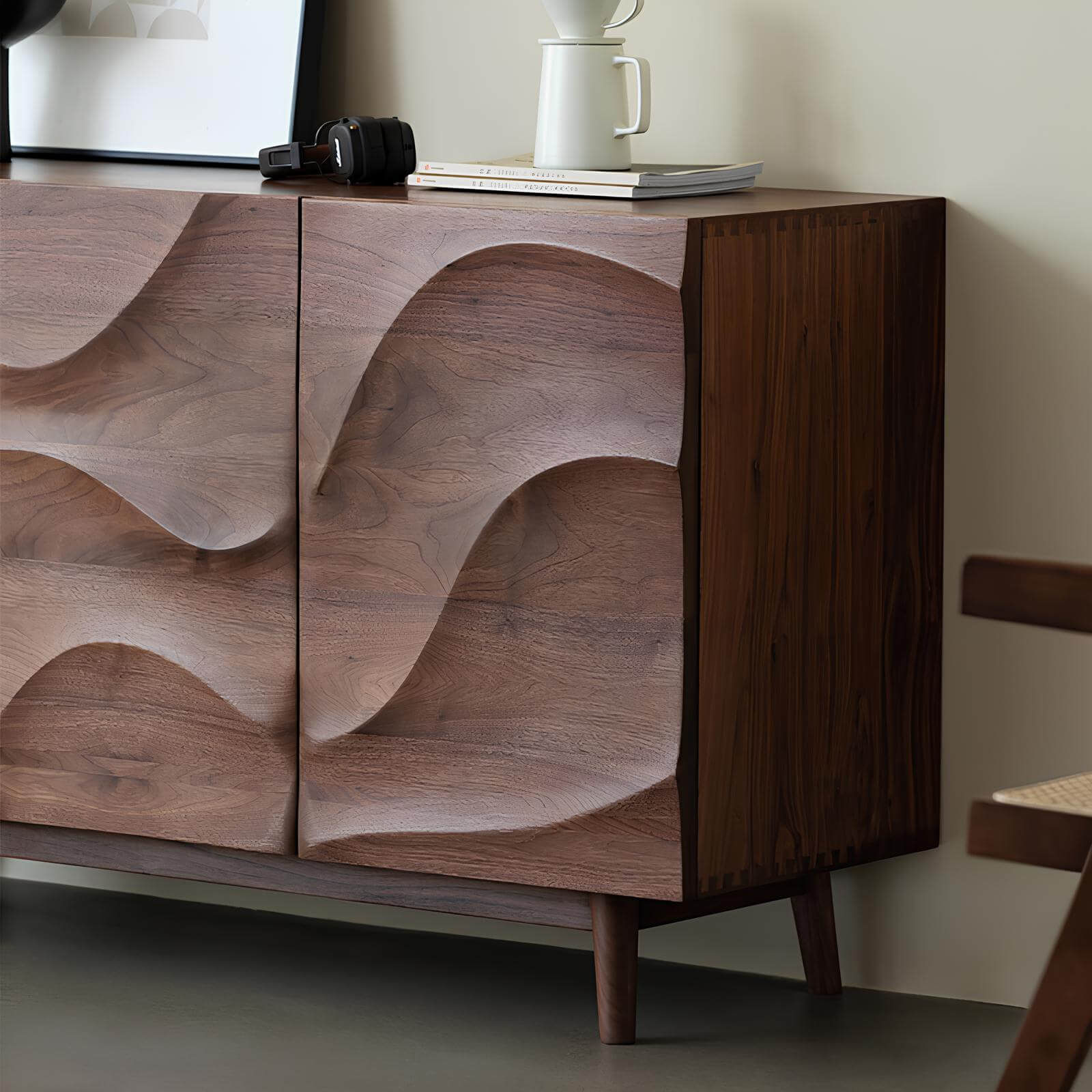 Black Walnut Side Cabinet in the Room