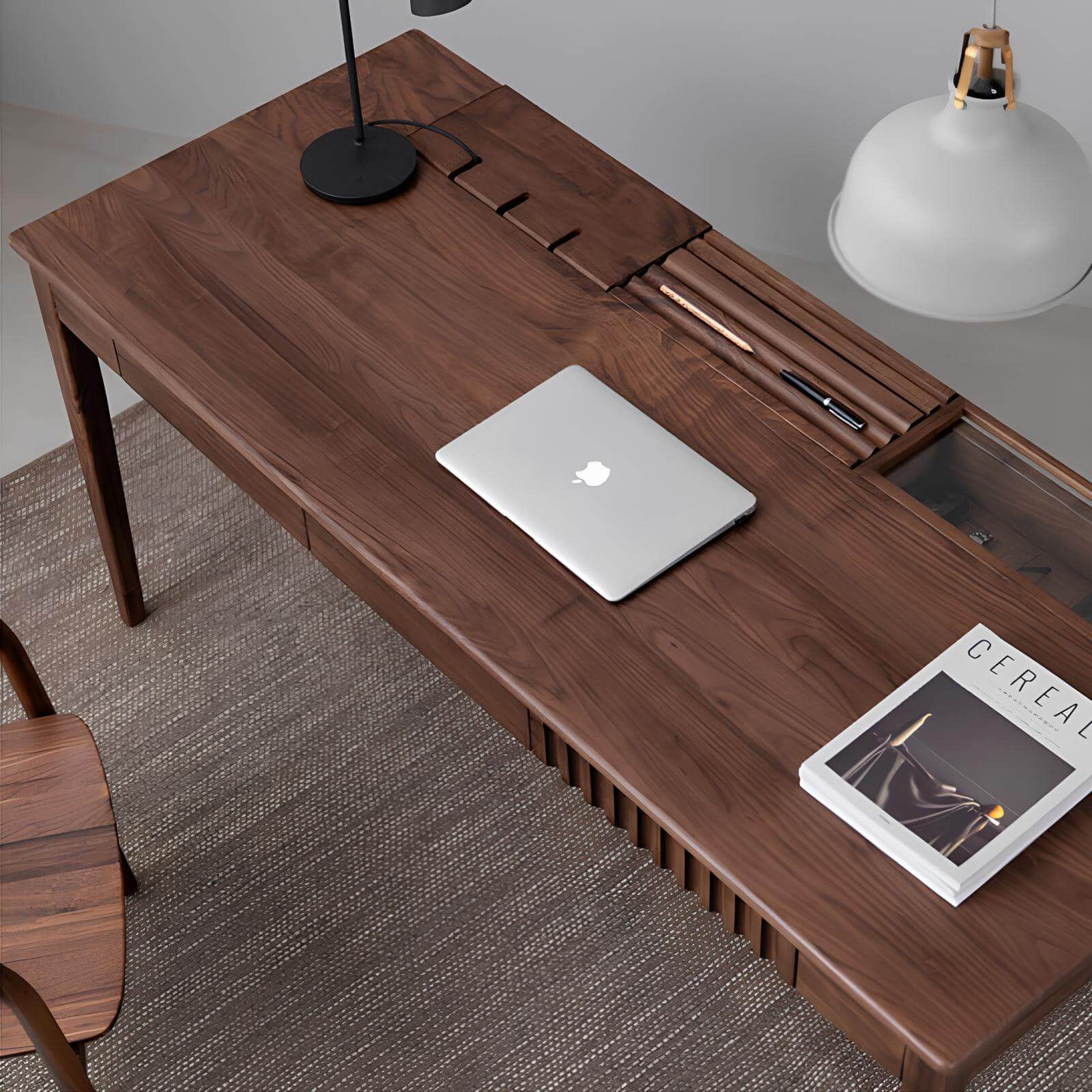 Black Walnut Desk with Drawers | Wood Furniture