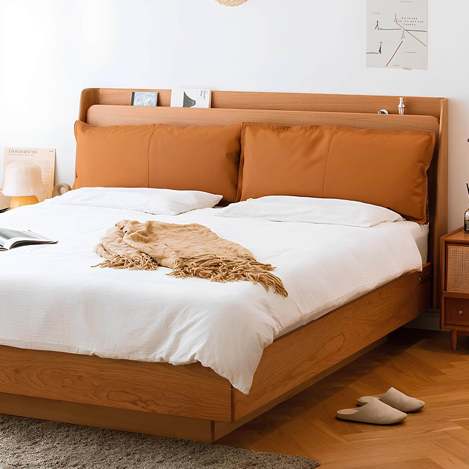 Cherry Wood Bed Top View