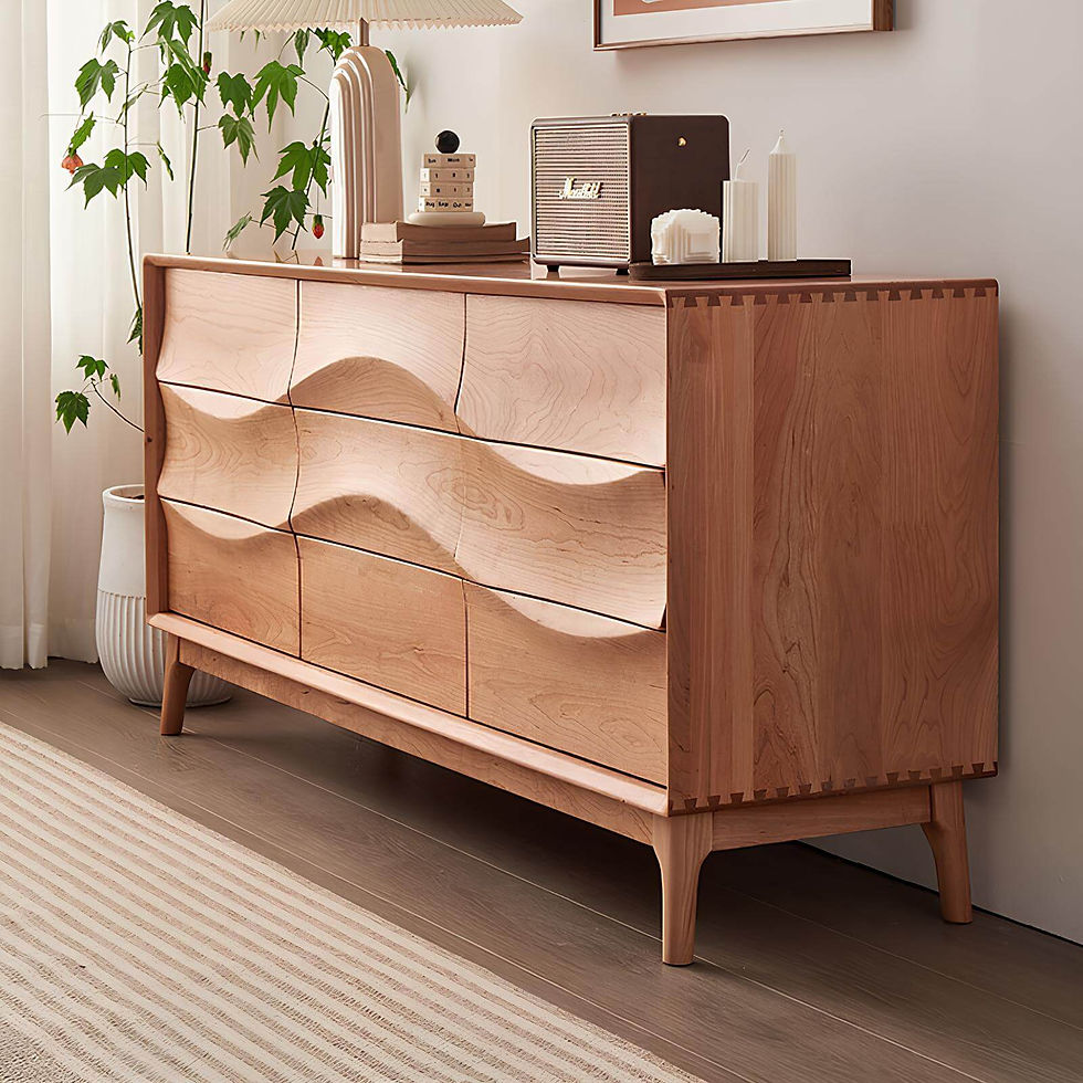 Chest of drawers with dovetail structure in the room