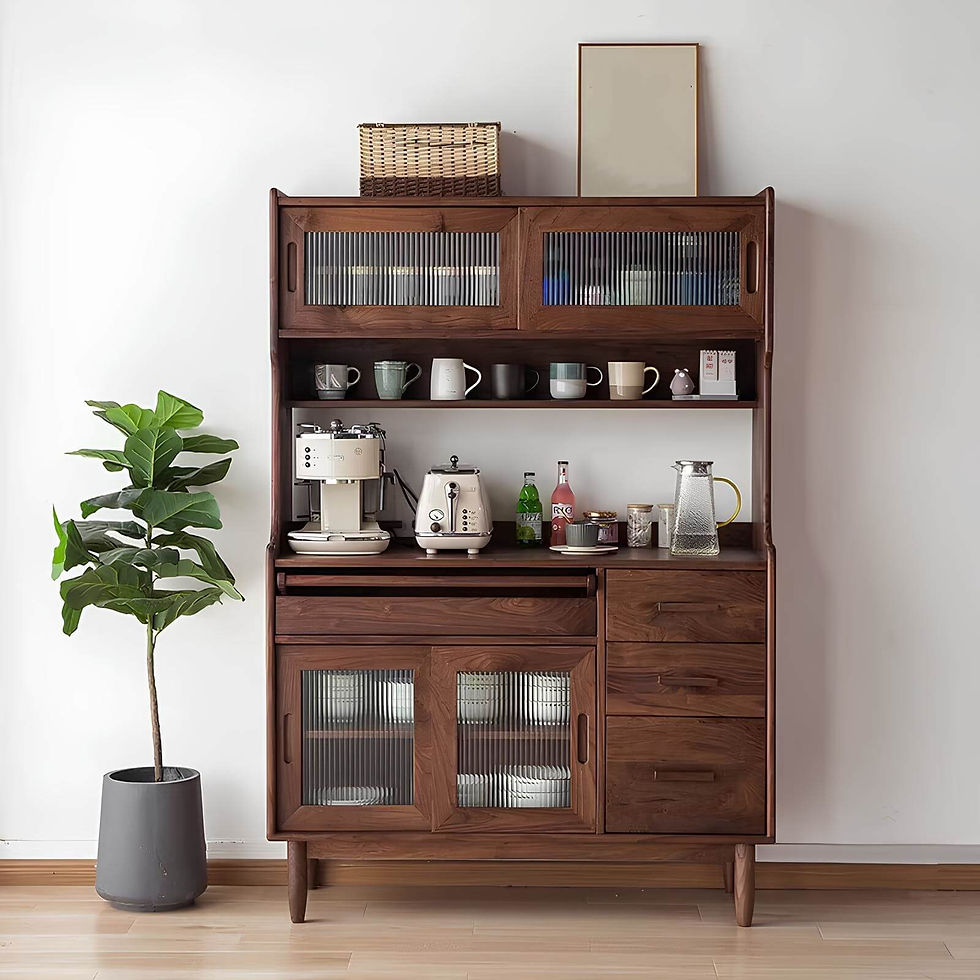Wood Kitchen Cabinet in the Room Front View