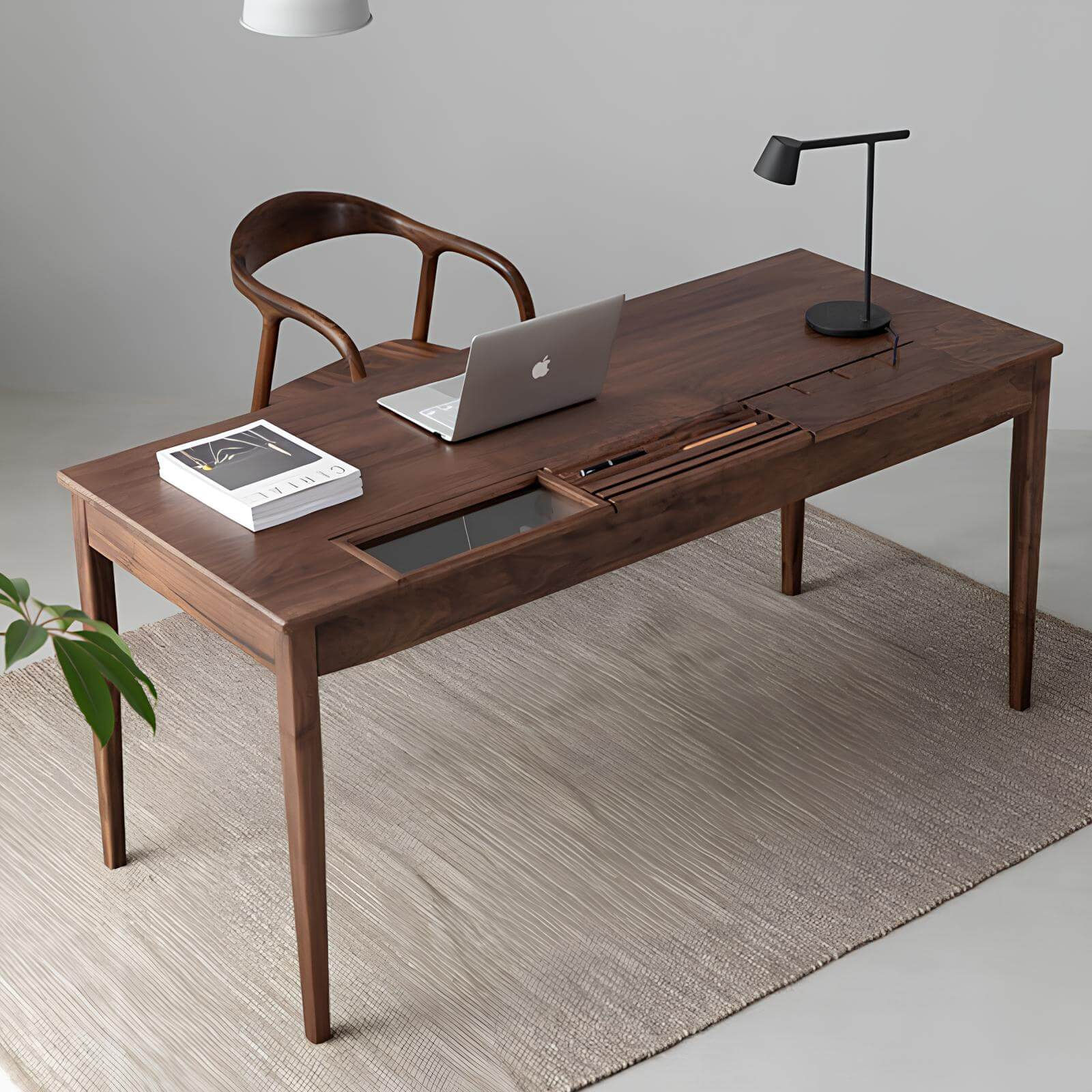 Black Walnut Desk with Drawers | Wood Furniture