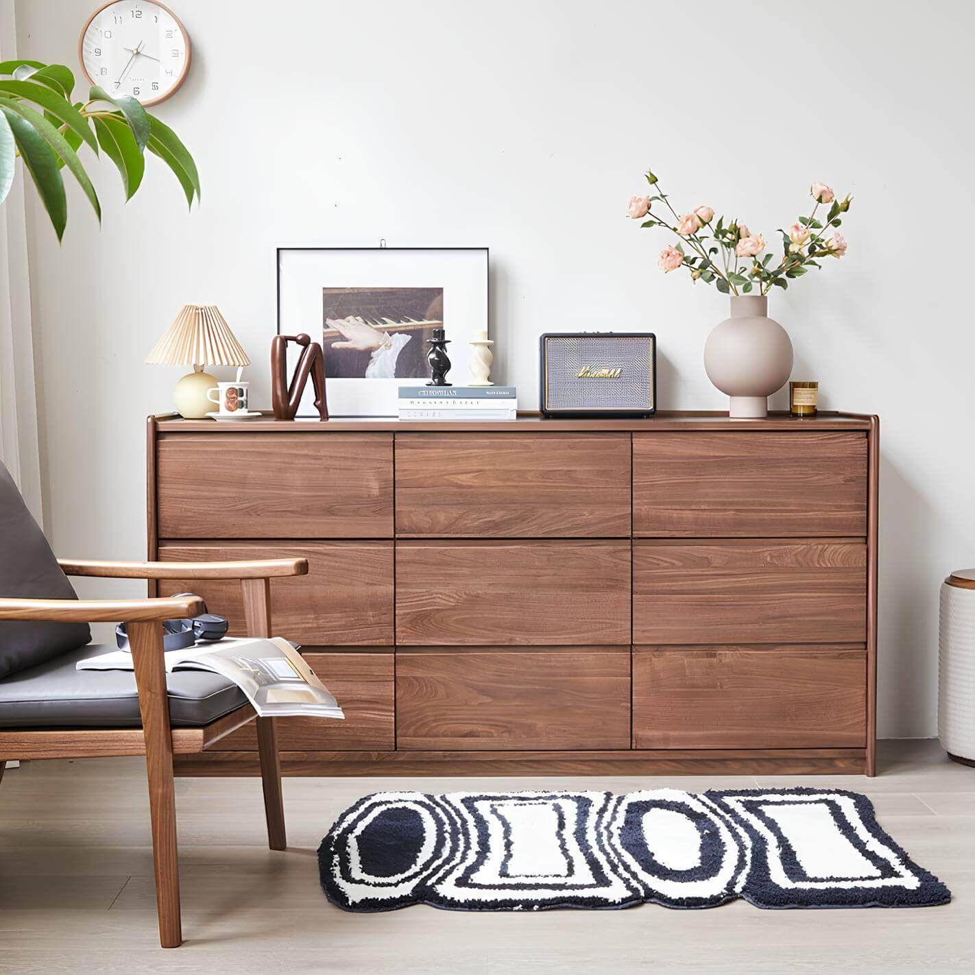 Black Walnut 9-Drawer Chest of Drawers | Wood Furniture