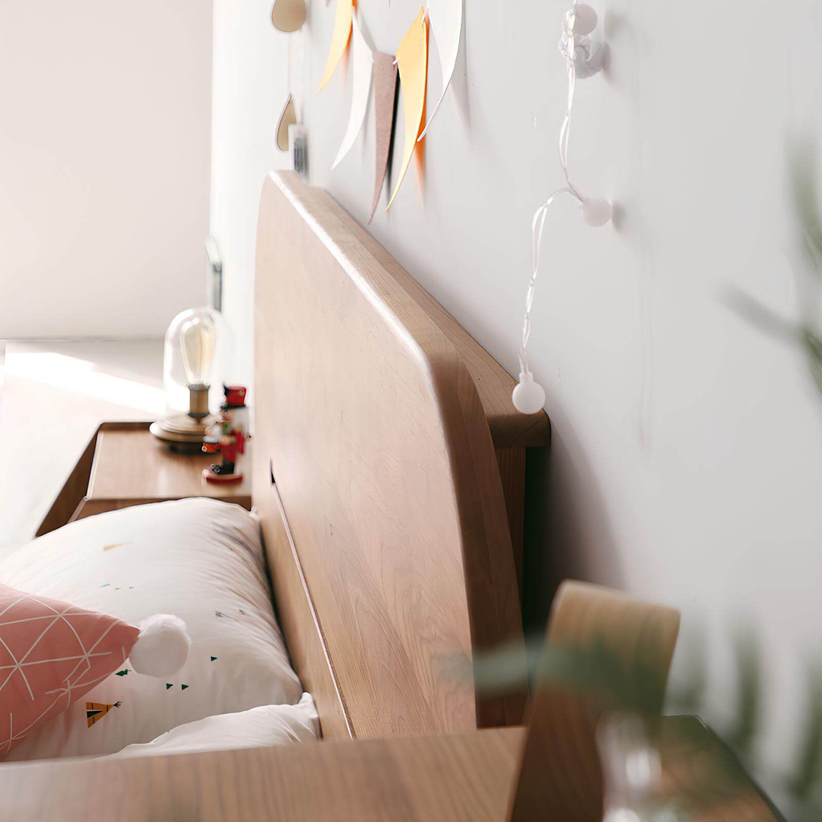 Cherry Wood Bed Headboard