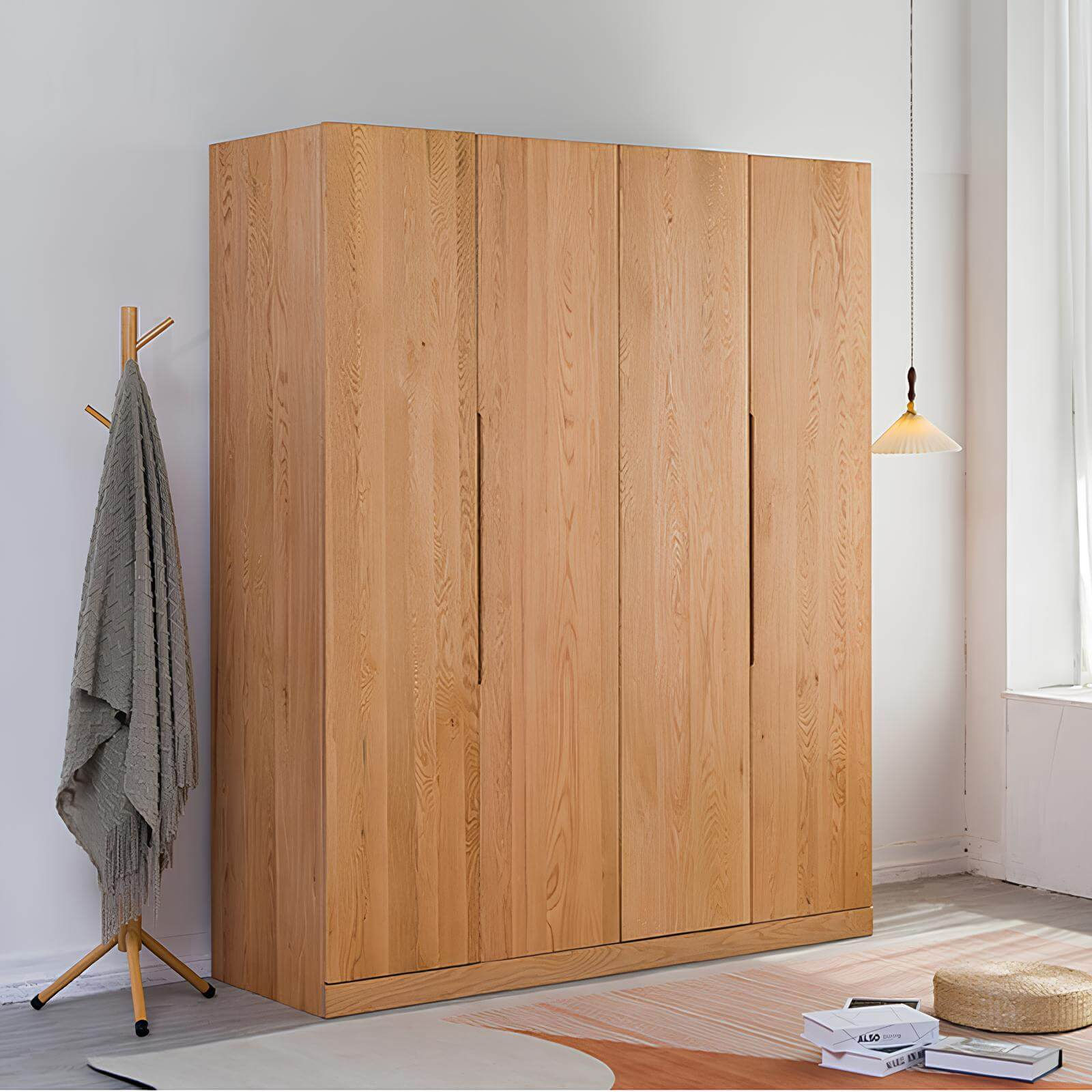 Red Oak Wardrobe in the Room