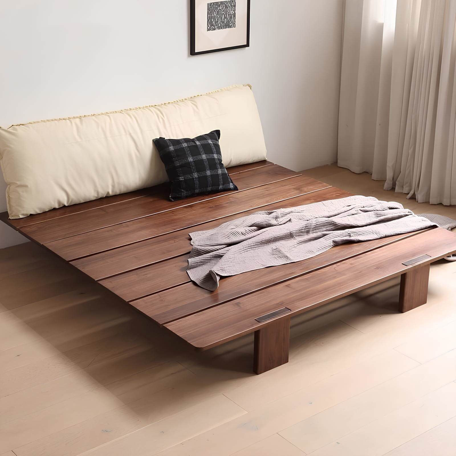 Black Walnut Bed in the Bedroom Top View