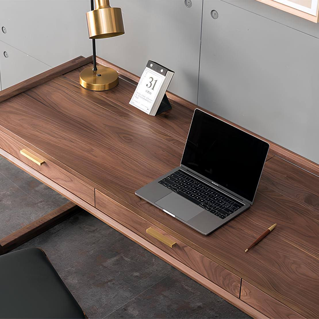Walnut Desk with Drawers | Wood Furniture