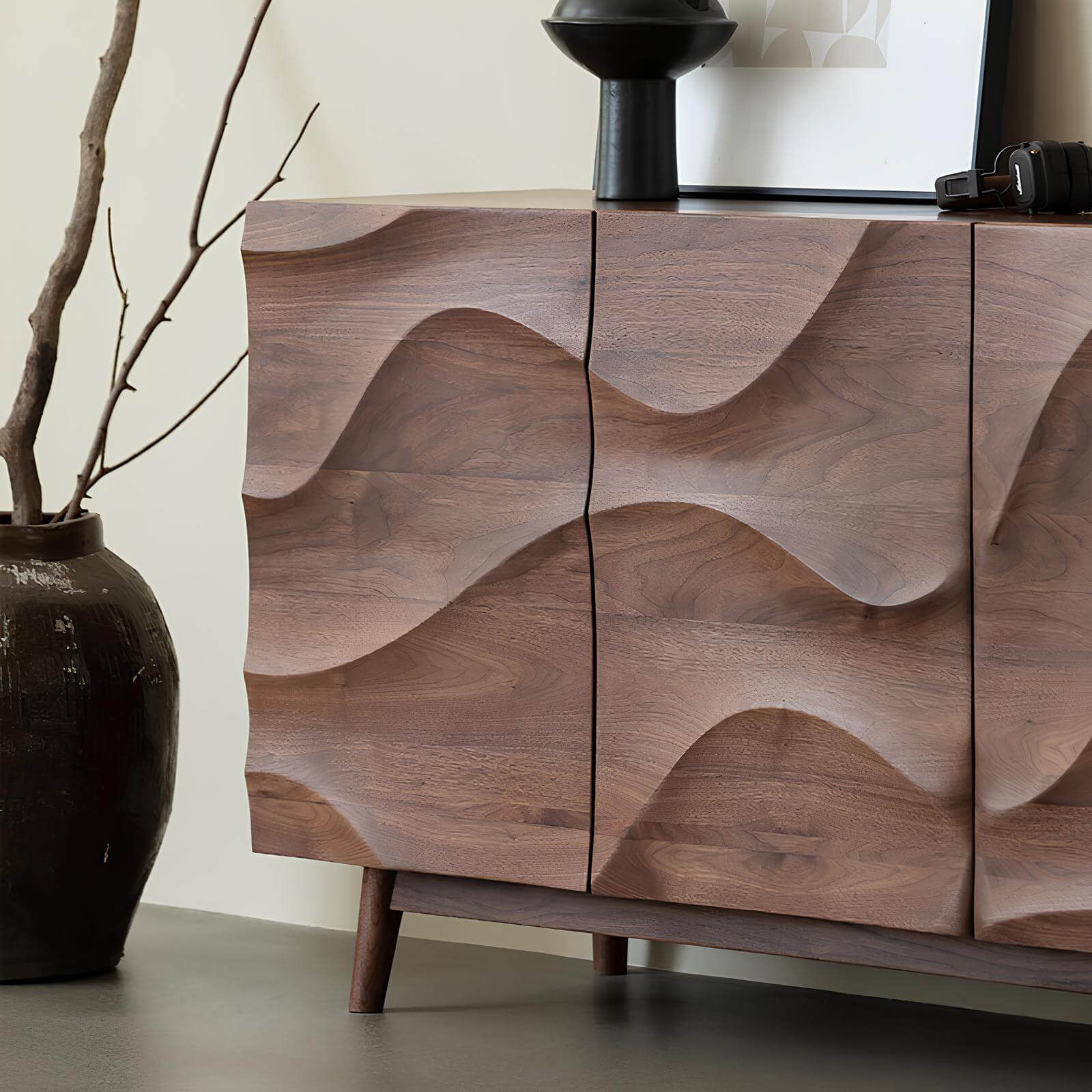 Black Walnut Side Cabinet in the Room