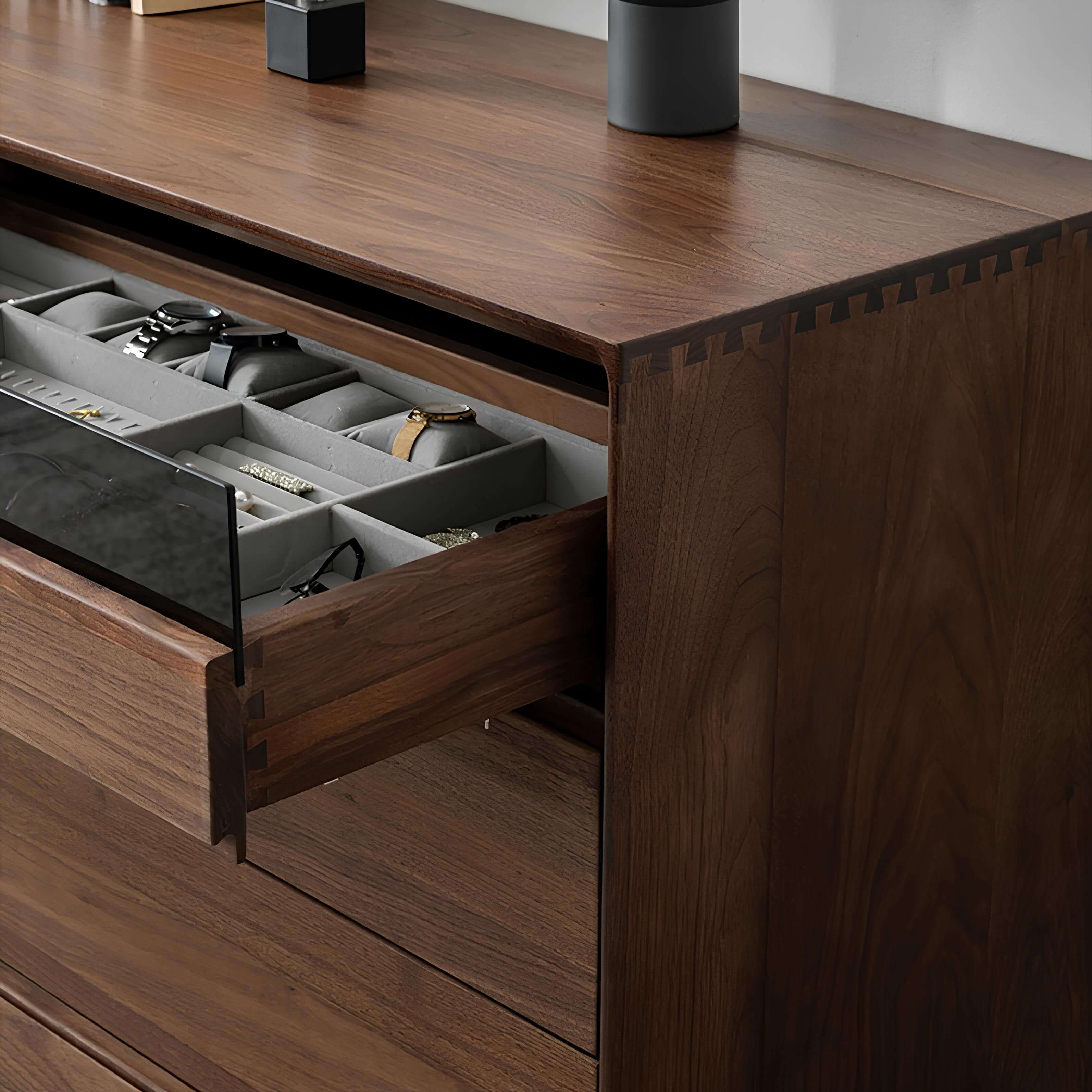 Black Walnut 8-Drawer Chest of Drawers | Wood Furniture