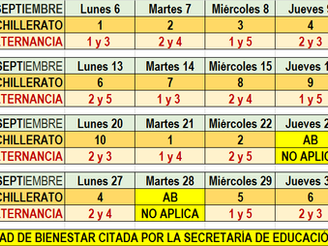 Horarios y turnos de asistencia Actualizados el 22 de septiembre de 2021