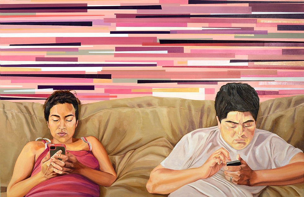 Interference, oil on panel, 36 x 56 inches