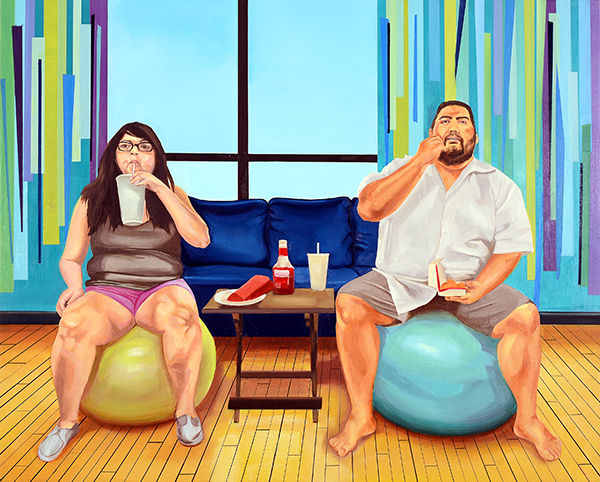 Dinner Monday, oil on panel, 24 x 30 inches