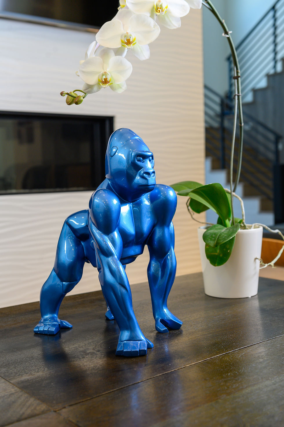 Thumbnail: 'Gorilla' bronze sculpture by Jennifer Troice - a powerful gorilla at rest on its knuckles