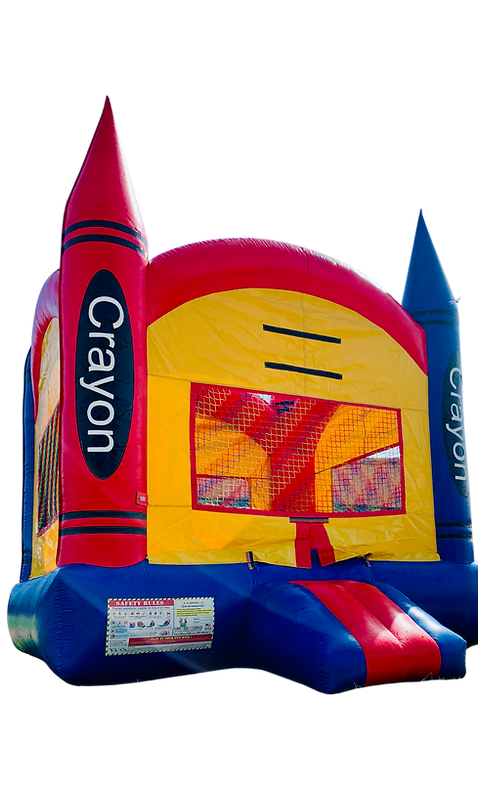 Crayon bounce house inflatable rental for kids parties in Alexandria, Pineville, Leesville and surrounding Central Louisiana areas by Jump N Fun Inflatables.