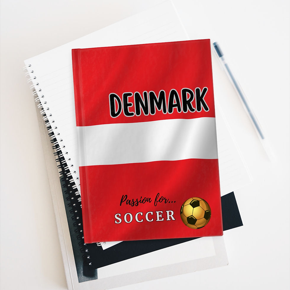 Thumbnail: Denmark-Soccer Flags Journal- Personalized-University -School- sport-